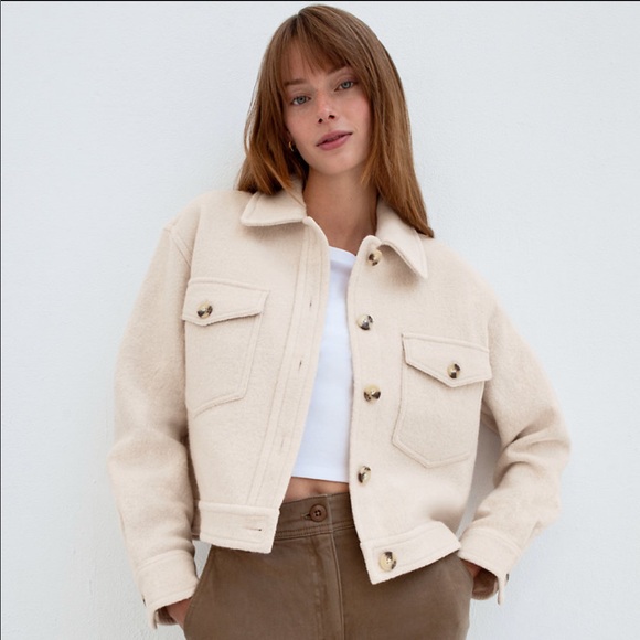 Wilfred Free Ganna Cropped Shirt Jacket 